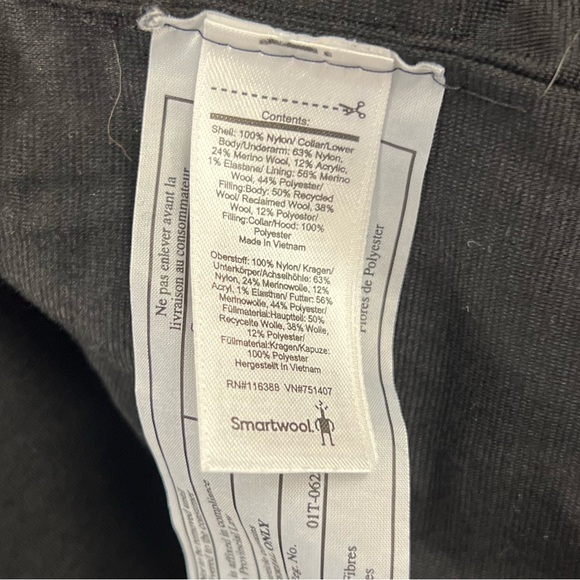 Smartwool Hybrid Nylon/Wool Zipper and Snap Closure Hooded Jacket Size Medium - Picture 6 of 7